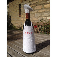 Load image into Gallery viewer, Bottle apron with chef&#39;s hat.
