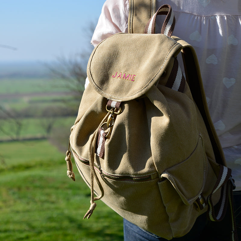 Canvas backpack top